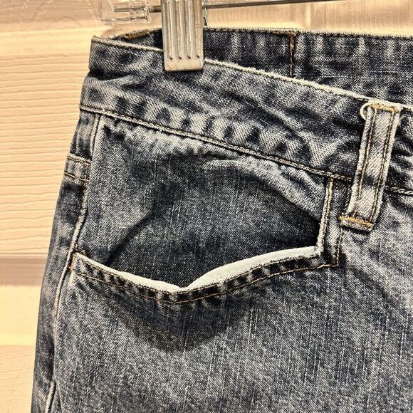 Vintage Unionbay Jeans Blue Flare Low Rise Lace Up‎ Tie Hems Y2K Size 5 Grunge - Picture 5 of 10